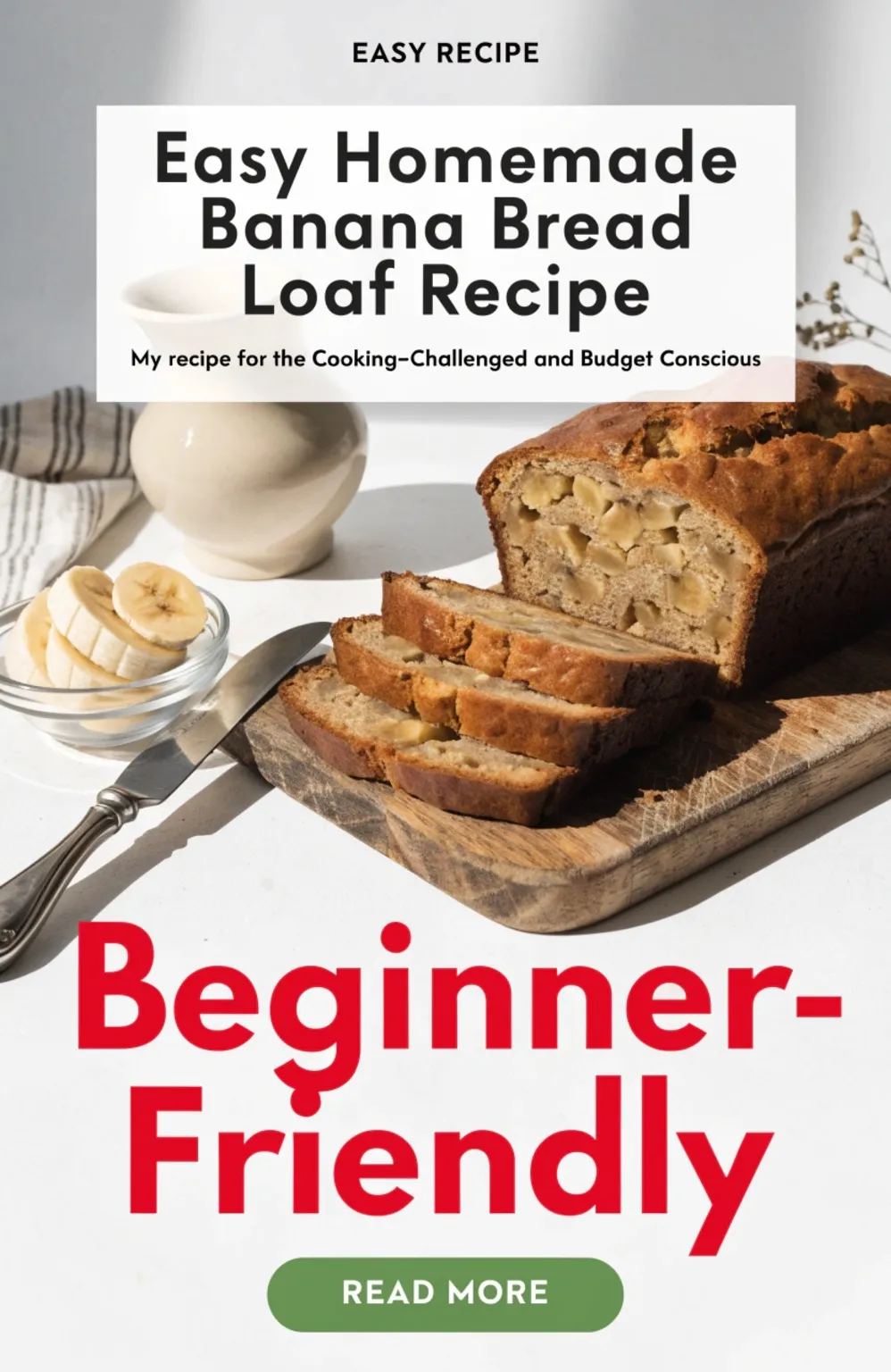 Easy Homemade Banana Bread Loaf Recipe