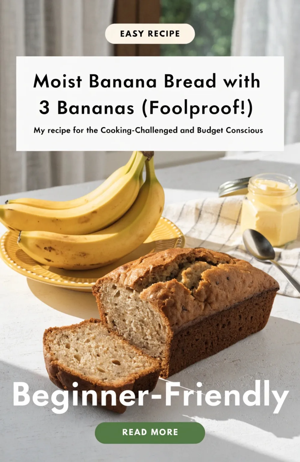 Moist Banana Bread with 3 Bananas (Foolproof!) 1 Moist Banana Bread with 3 Bananas (Foolproof!)